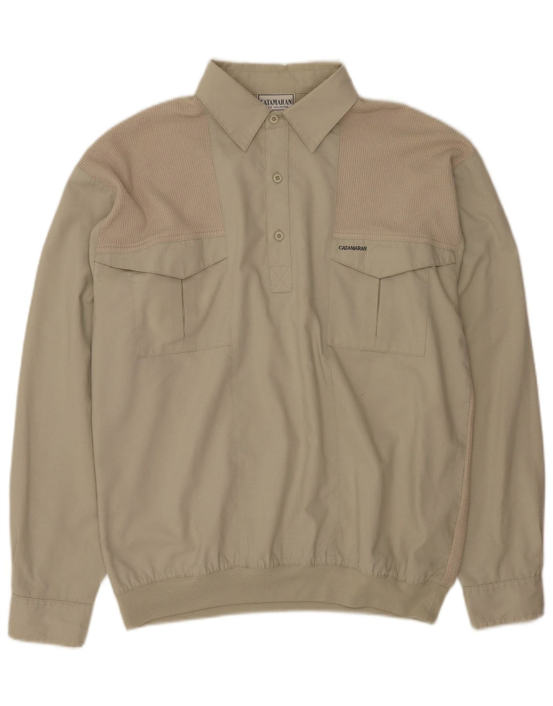 Catamaran Herren-Pullover-Hemd aus mittelbeigem Polyester