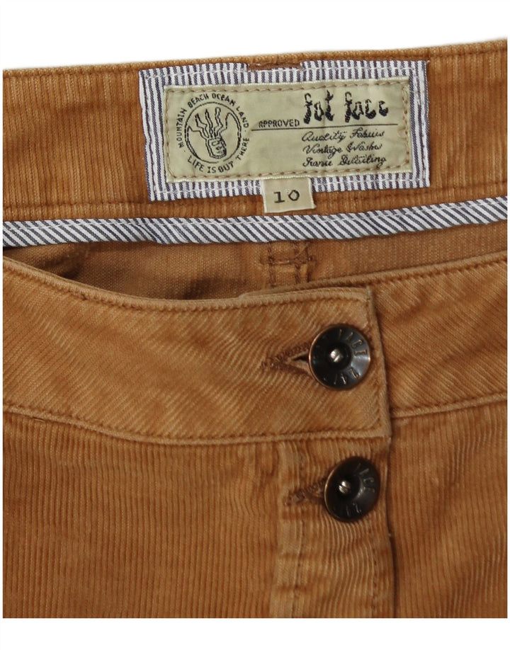 FAT FACE Damen Cordrock UK 10 Small W30 Beige Baumwolle