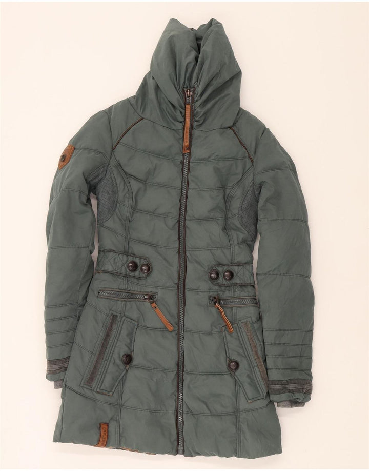 NAKETANO Womens Padded Jacket UK 6 XS Green Cotton Vintage Naketano and Second-Hand Naketano from Messina Hembry 