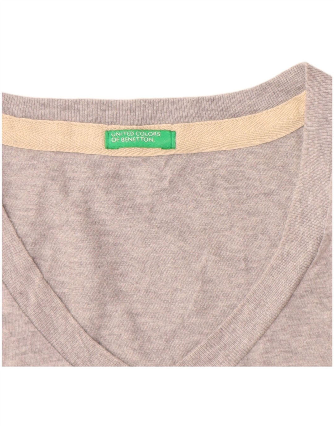 Benetton Herren T-Shirt Top Mittelgrau meliert