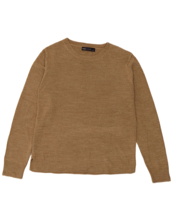 Marks & Spencer Damen-Pullover mit U-Boot-Ausschnitt, UK 12, Mittelbeige, Acryl