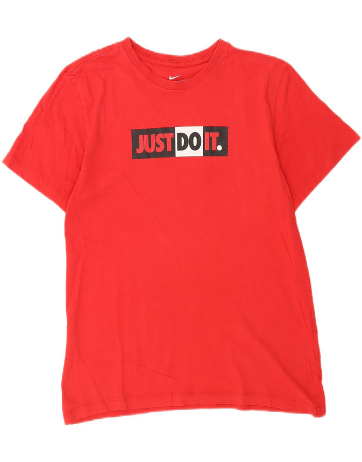 Nike Herren-T-Shirt mit Grafik, Größe S, rote Baumwolle