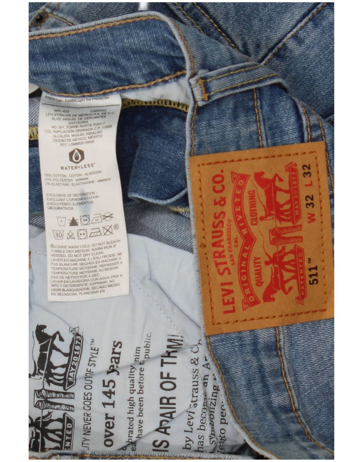 Levi's Herren 511 Slim Jeans W32 L32 Blaue Baumwolle