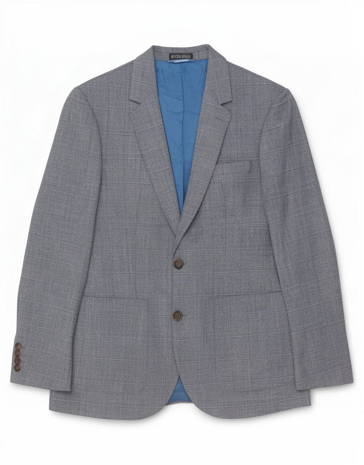Marks & Spencer Herren-Blazer mit 2 Knöpfen, UK 38, mittelblau kariert