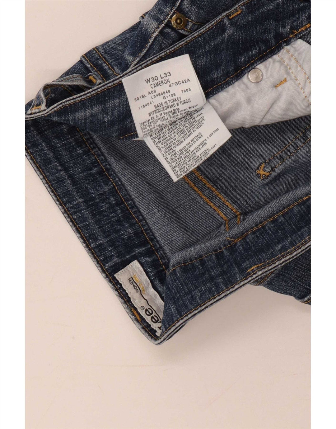 Lee Damen Cameron Denim Shorts W30 mittelblaue Baumwolle