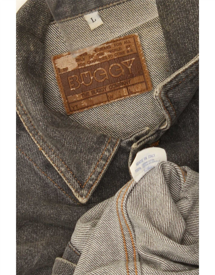 Vintage Herren Jeansjacke UK 40 Große graue Baumwolle