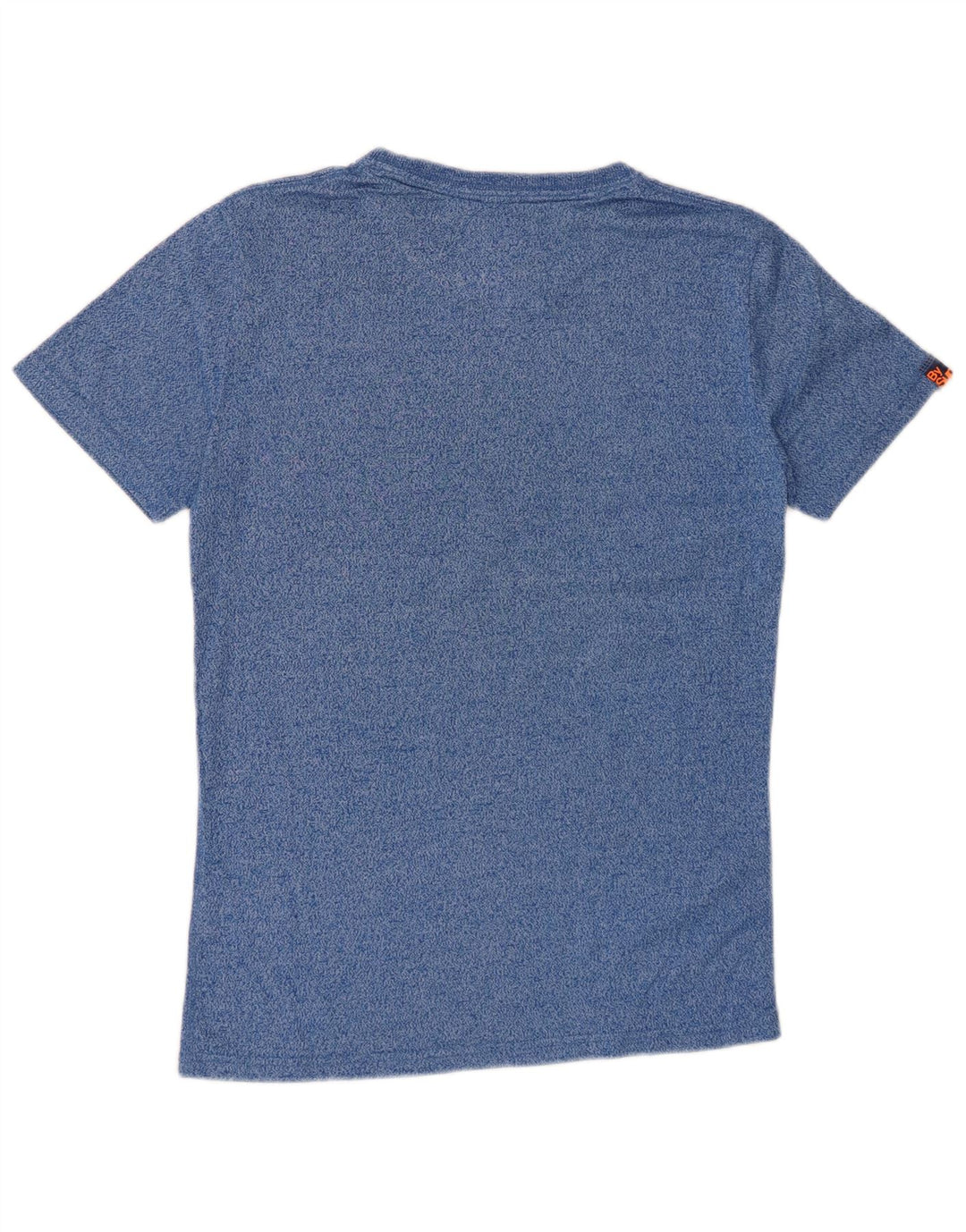 SUPERDRY Herren-T-Shirt mit grafischem Motiv, Größe S, blau gesprenkelte Baumwolle
