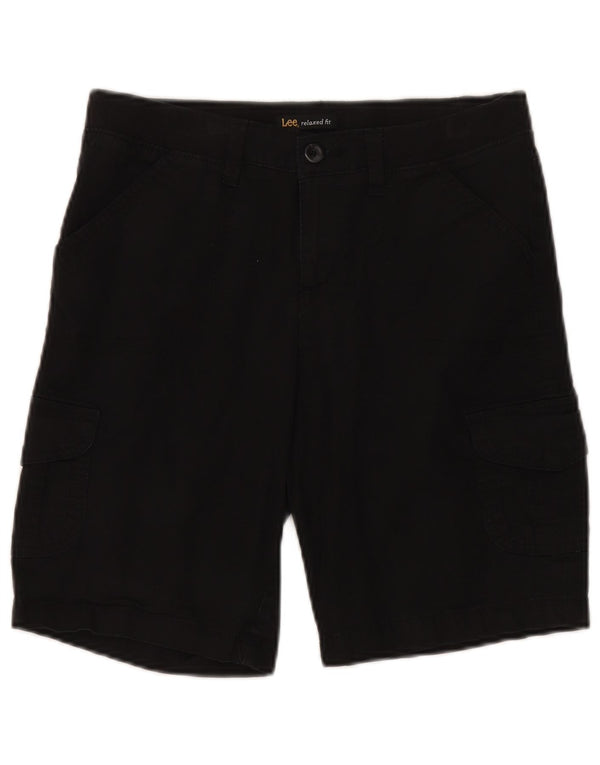 Lee Womens Relaxed Fit Cargo Shorts US 8 Medium W30 Schwarze Baumwolle
