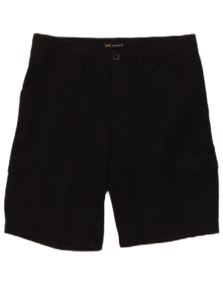 Lee Womens Relaxed Fit Cargo Shorts US 8 Medium W30 Schwarze Baumwolle