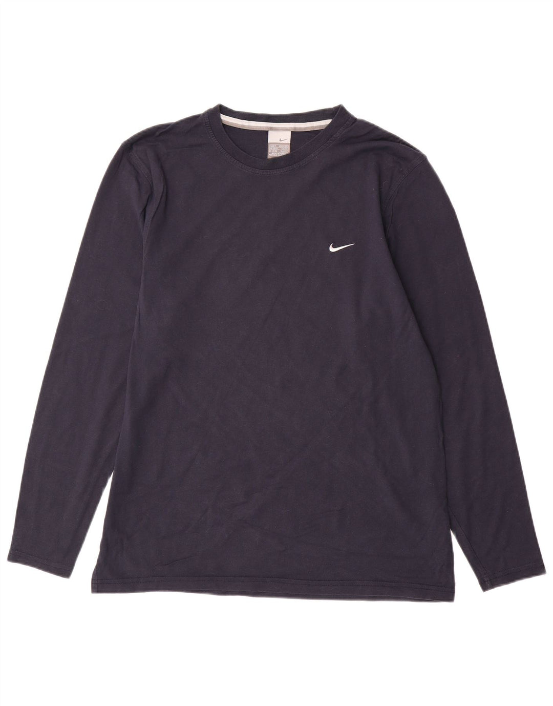 NIKE Herren-Top, langärmlig, UK 39/41, mittelmarineblaue Baumwolle
