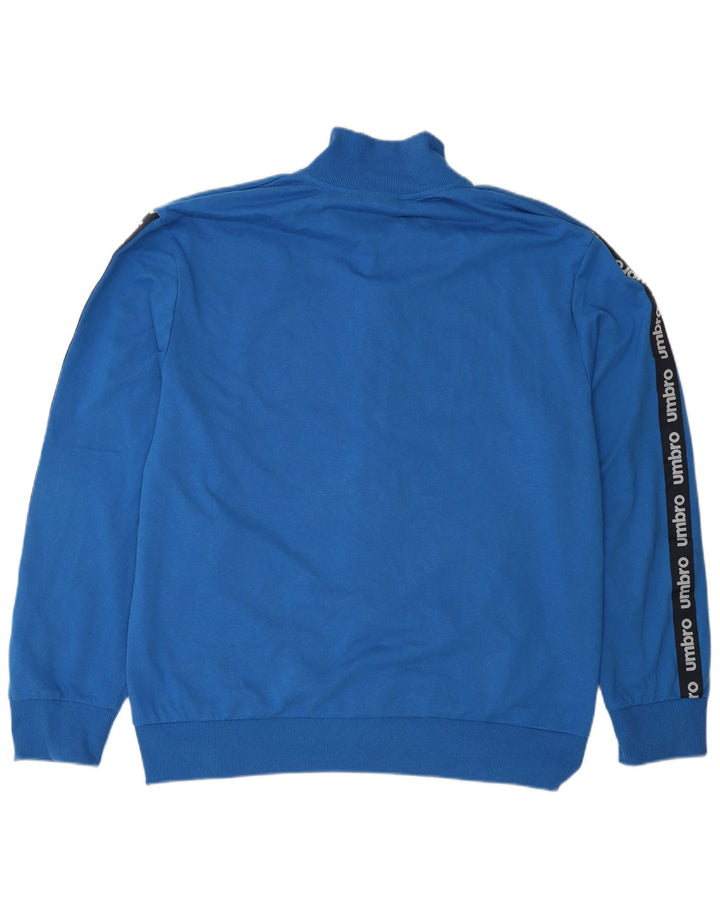 Umbro Herren-Trainingsanzug mit grafischem Oberteil, 2XL, blaue Farbblock-Baumwolle