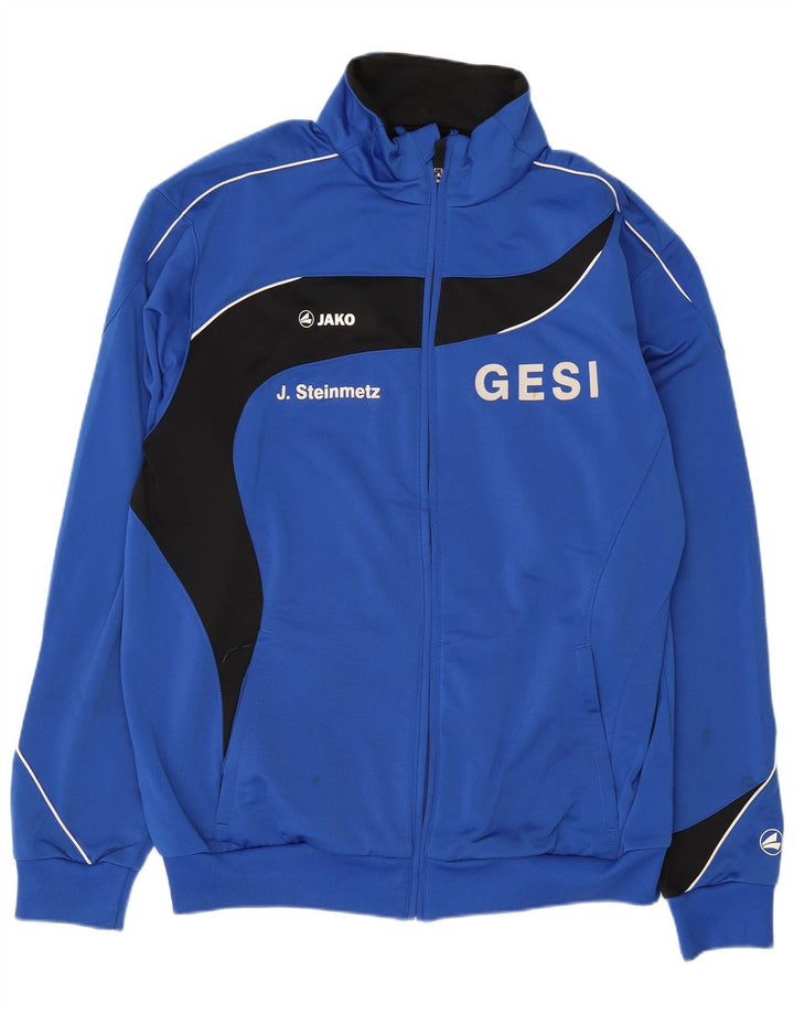 Jako Herren-Trainingsanzugoberteil mit Grafik, Mittelblaues Farbblock-Polyester