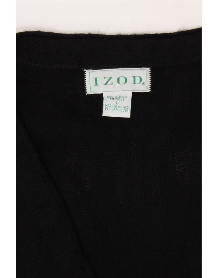 Izod Herren-Strickjacke, groß, aus schwarzem Acryl