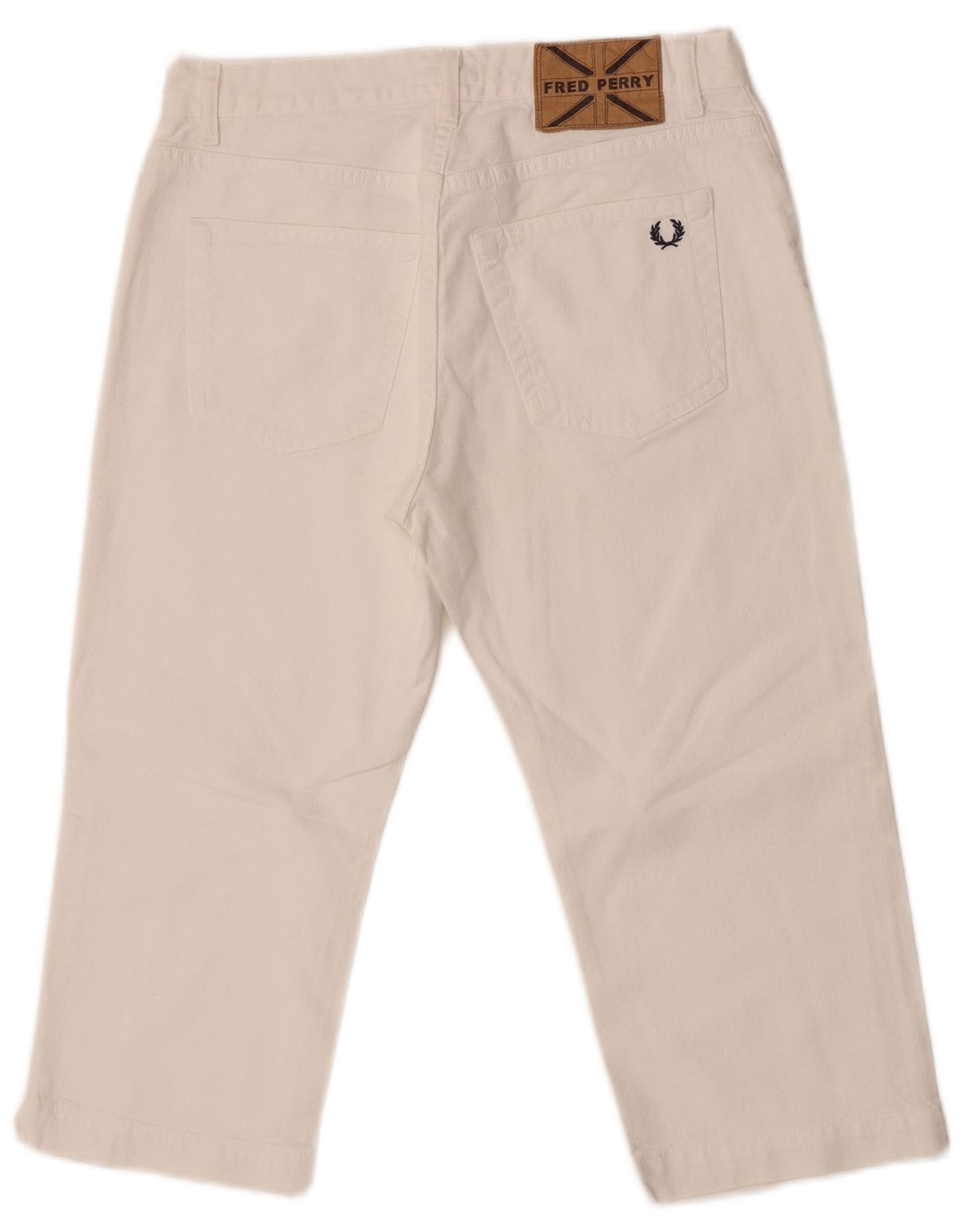 Fred Perry Damen Capri-Jeans mit mittlerer Leibhöhe, gerade, IT 42, mittelgroß, W27, L18, Weiß