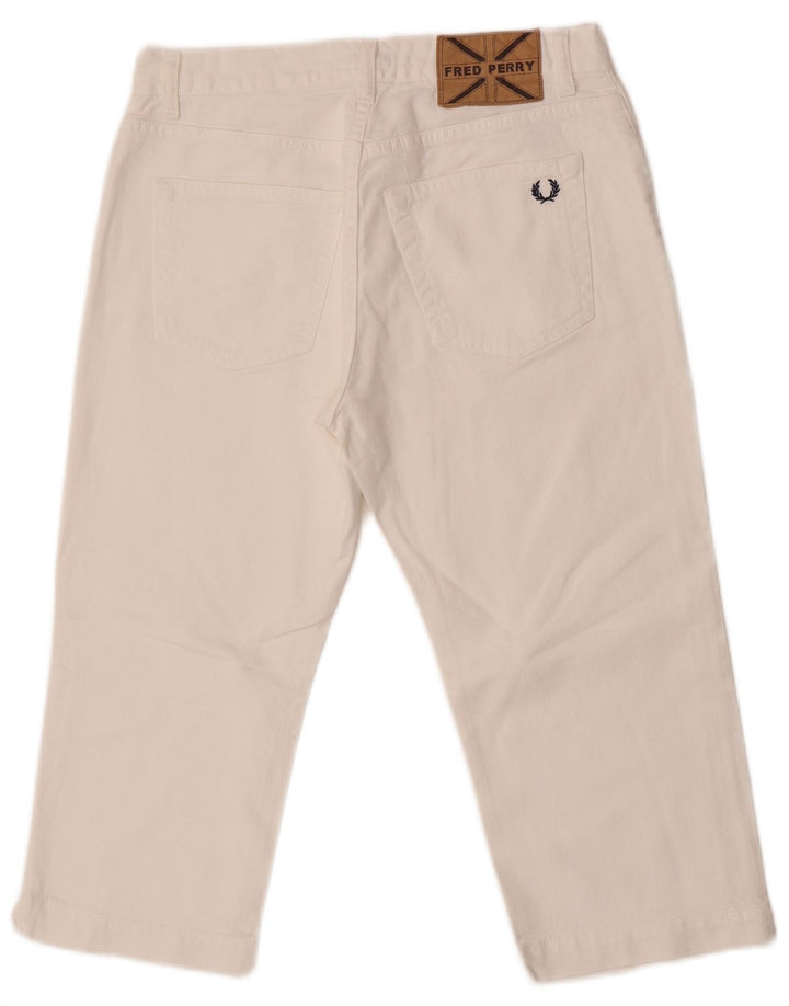 Fred Perry Damen Capri-Jeans mit mittlerer Leibhöhe, gerade, IT 42, mittelgroß, W27, L18, Weiß