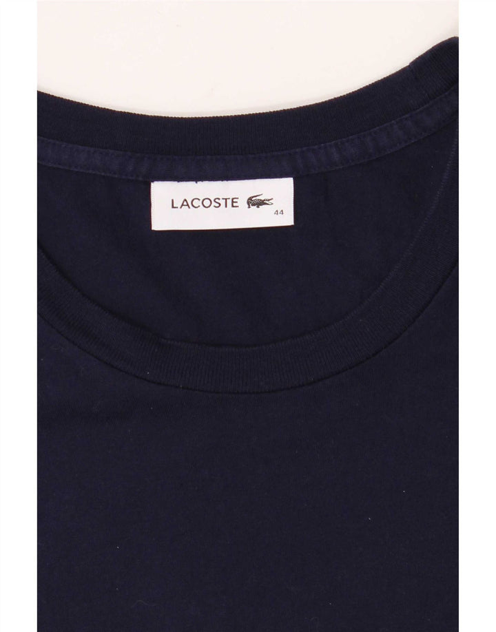 Lacoste Damen T-Shirt Top Größe 44 Große marineblaue Baumwolle