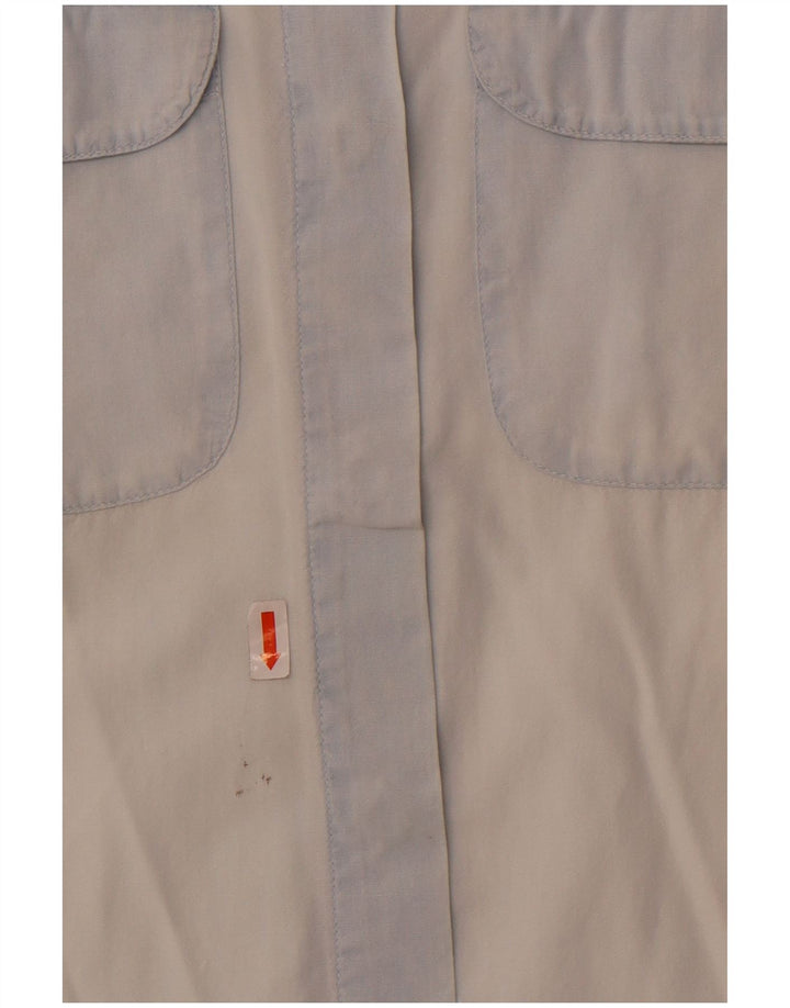 Armani Jeans Damen ärmelloses Hemd UK 14 Große blaue Baumwolle