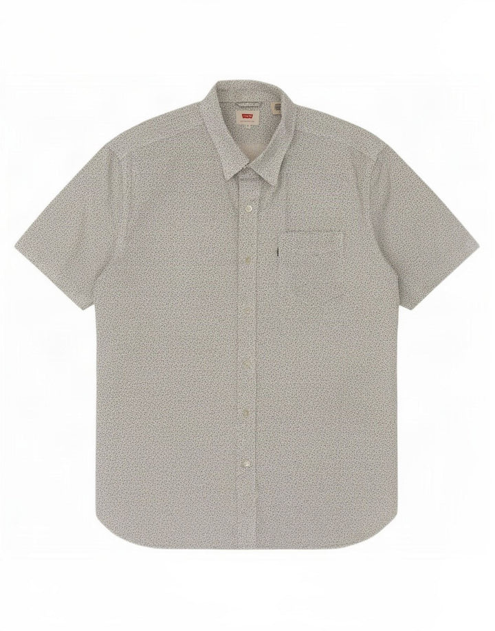 Levi's Herren-Kurzarmhemd mit abstraktem Muster, mittelweiße Baumwolle