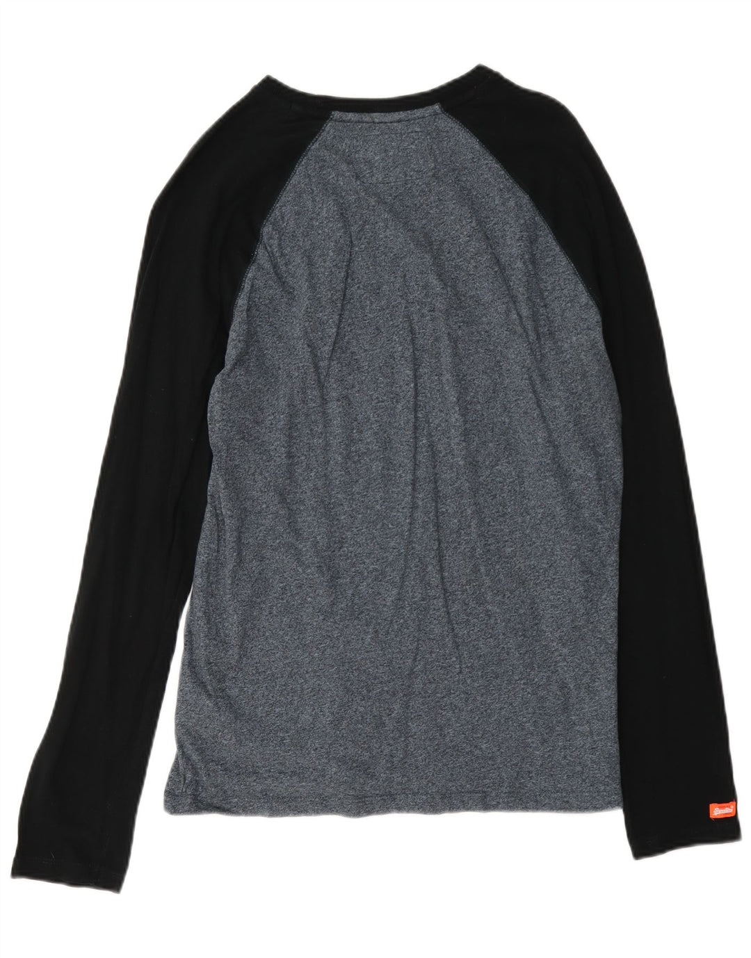 Superdry Herren-Oberteil aus Baumwolle mit langen Ärmeln, mittelmarineblau meliert