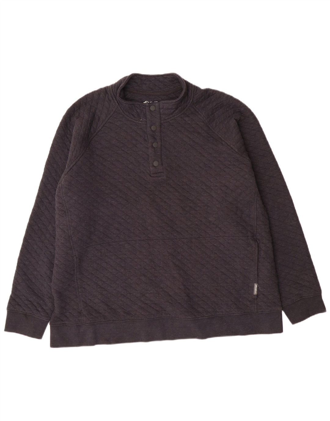 Eddie Bauer Herren-Sweatshirt mit Knopfkragen, 2XL, graue, geometrische Baumwolle