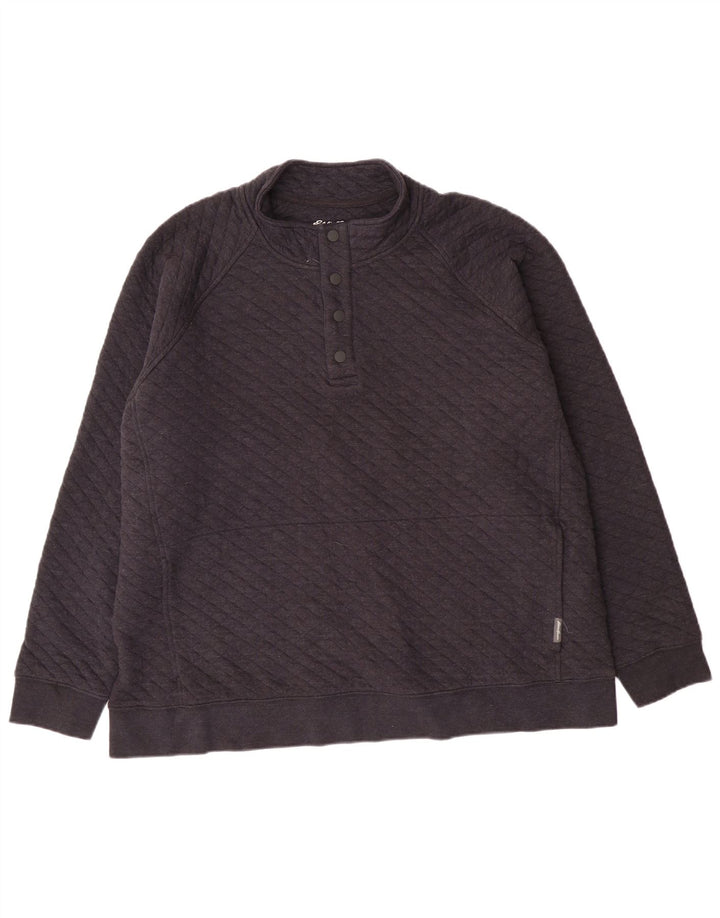 Eddie Bauer Herren-Sweatshirt mit Knopfkragen, 2XL, graue, geometrische Baumwolle