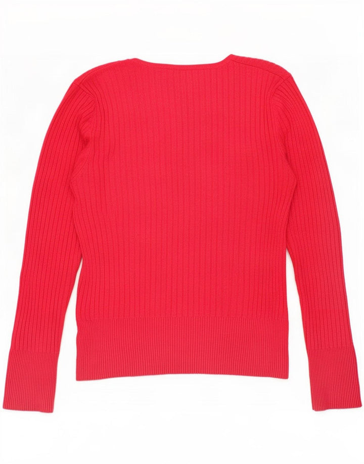 Marks & Spencer Damen Top Langarm UK 14 Mittelrote Viskose
