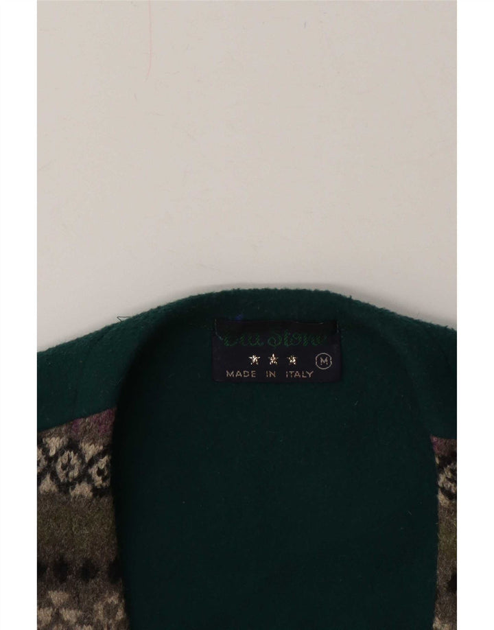 Vintage Herren Weste Mittelgrün Fair Isle