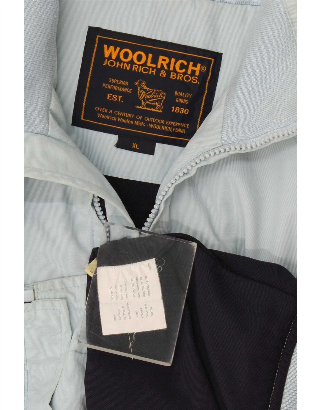 Woolrich Herren Bomberjacke UK 42 XL Blaues Nylon