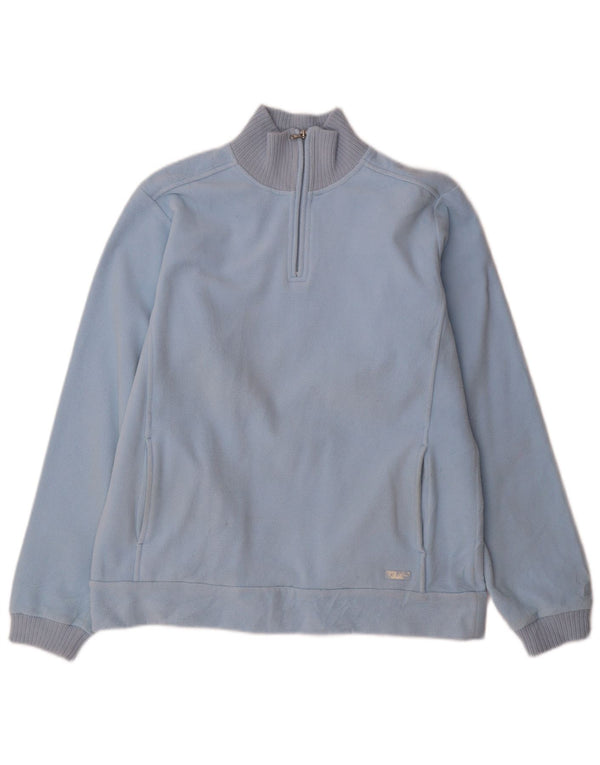 Champion Damen-Fleecepullover mit Reißverschluss am Hals, UK 16, Größe L, Blau, Polyester