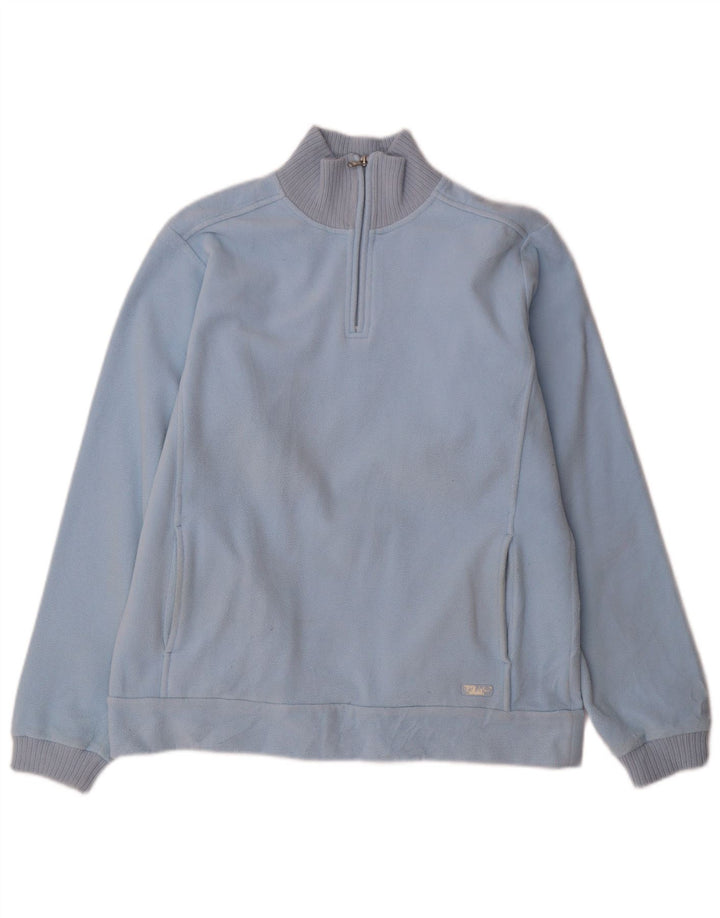Champion Damen-Fleecepullover mit Reißverschluss am Hals, UK 16, Größe L, Blau, Polyester