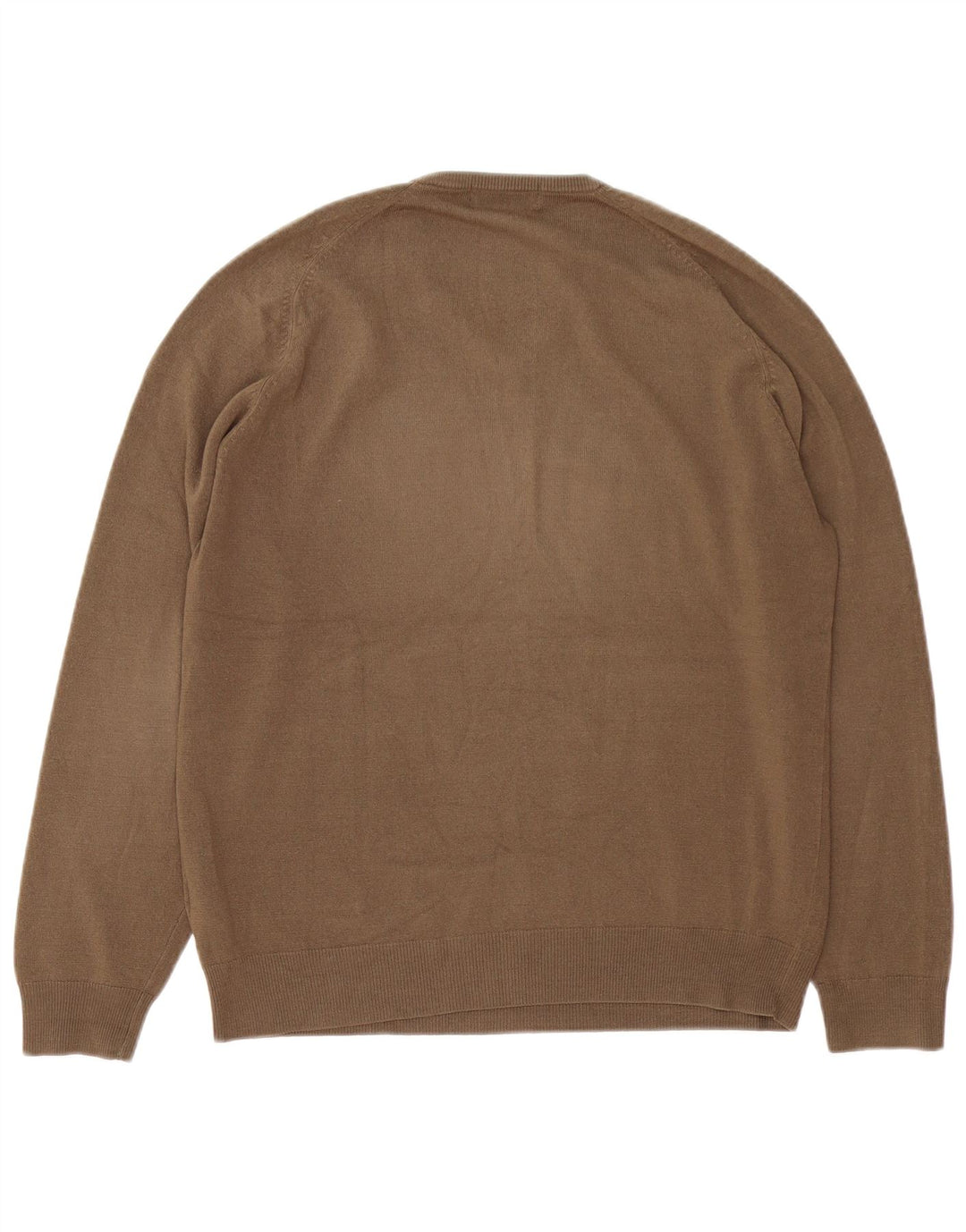 Marks & Spencer Herren Blauer Harbor-Pullover mit V-Ausschnitt Mittelbraun