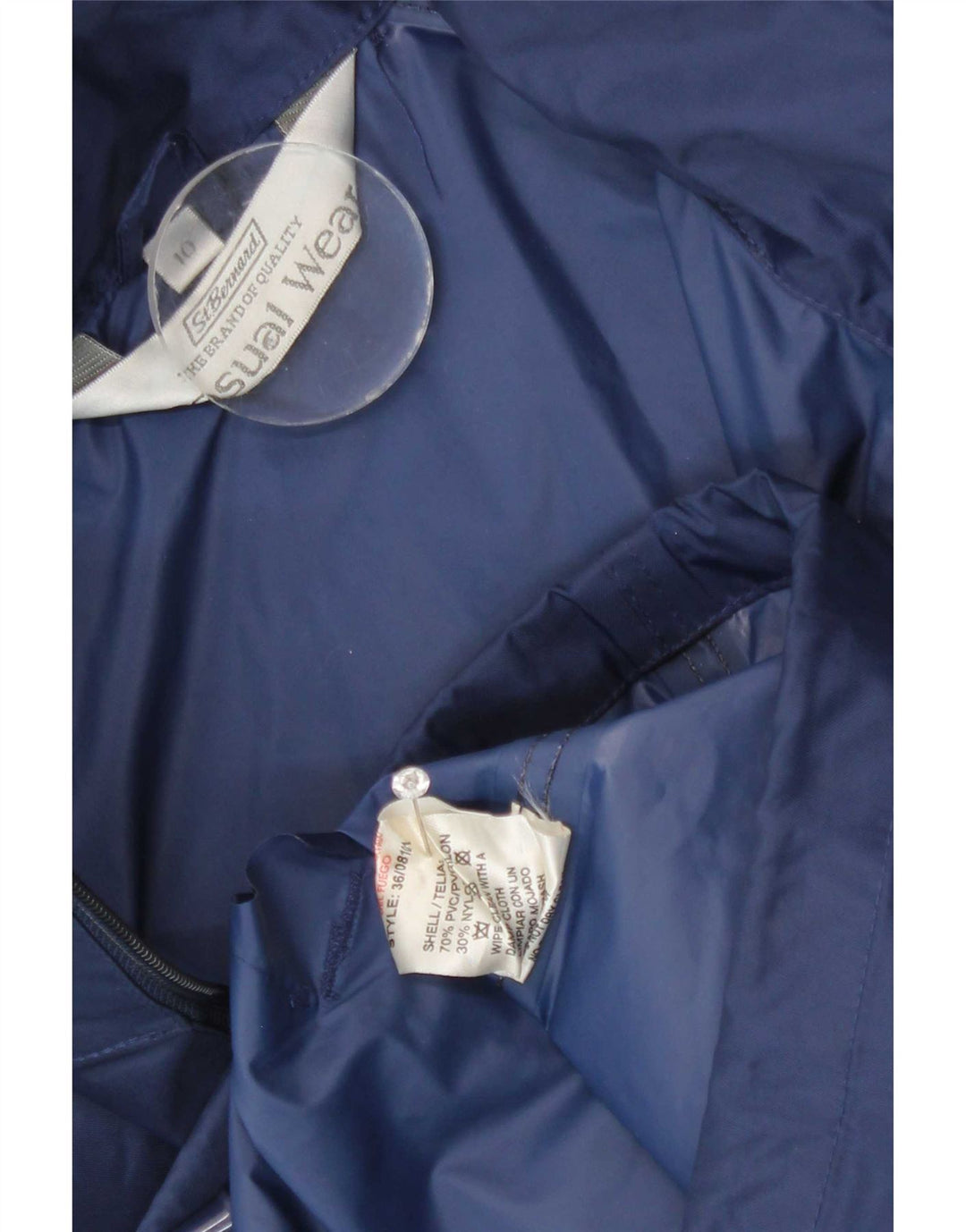 St. Bernard Damen-Regenjacke mit Kapuze, übergroß, Größe S, Marineblau, PVC