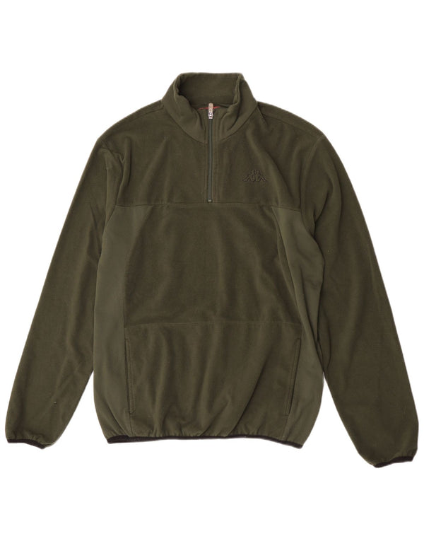 Kappa Damen-Fleecepullover mit Reißverschluss, UK 18, XL, Khaki, Polyester