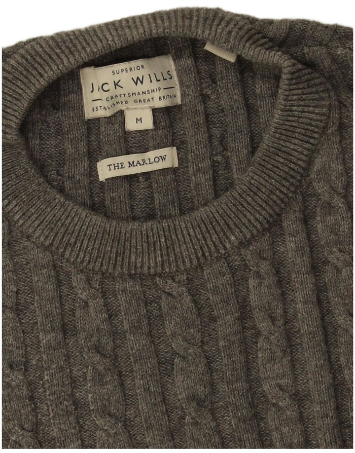 JACK WILLS Herren The Marlow Pullover mit Rundhalsausschnitt Mittelgrau