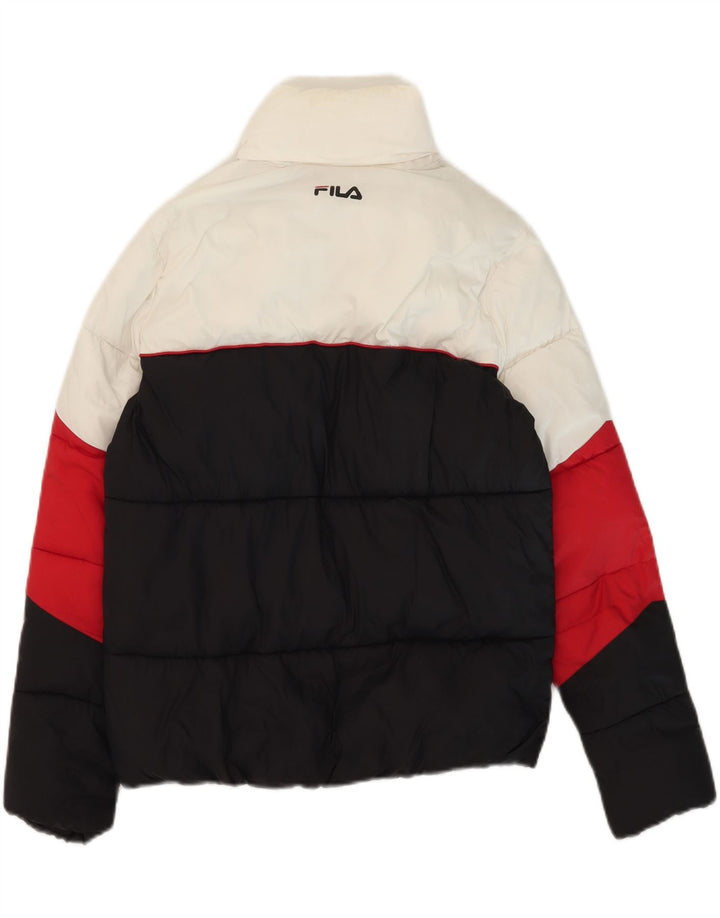 Fila Wattierte Jacke mit Kapuze für Jungen, 13–14 Jahre, mehrfarbiges Colourblock-Nylon