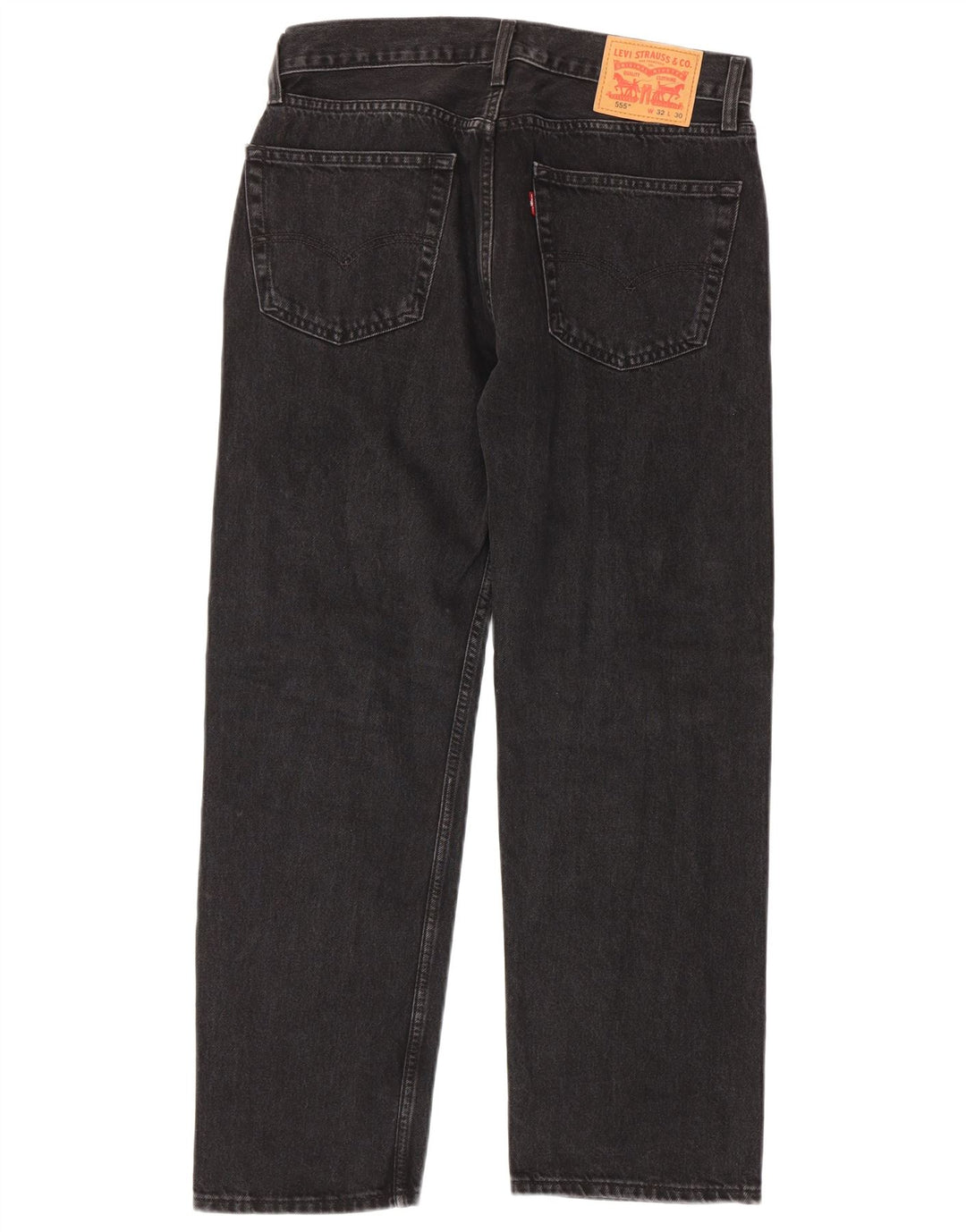 Levi's Herren 555 Straight Jeans W32 L30 Schwarze Baumwolle