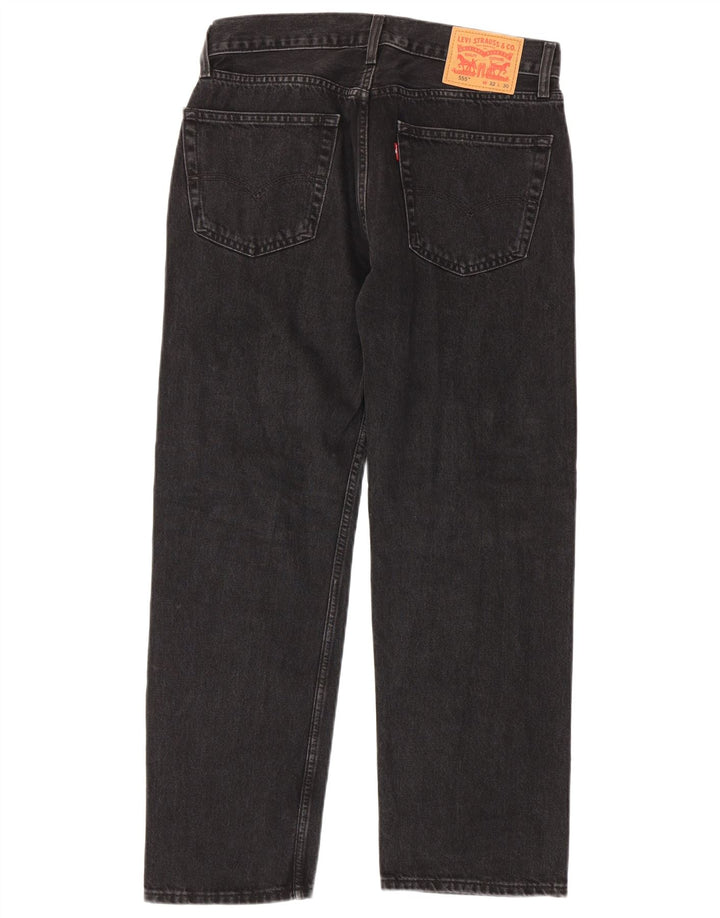 Levi's Herren 555 Straight Jeans W32 L30 Schwarze Baumwolle
