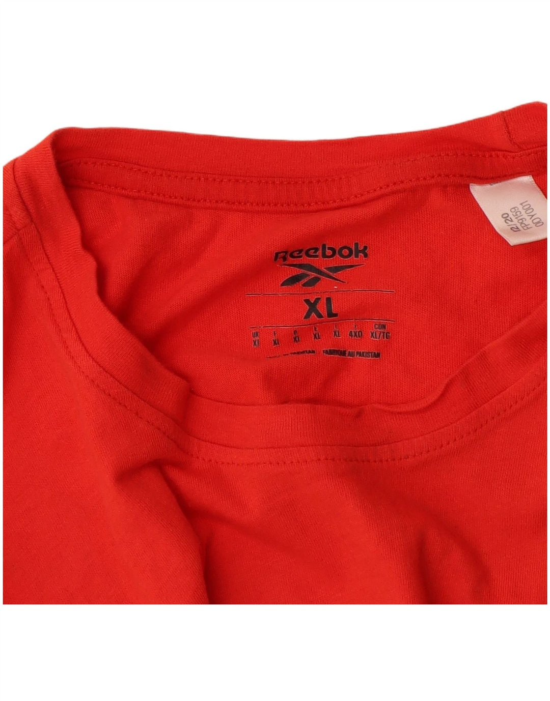 REEBOK Herren Grafik-T-Shirt-Oberteil XL aus roter Baumwolle