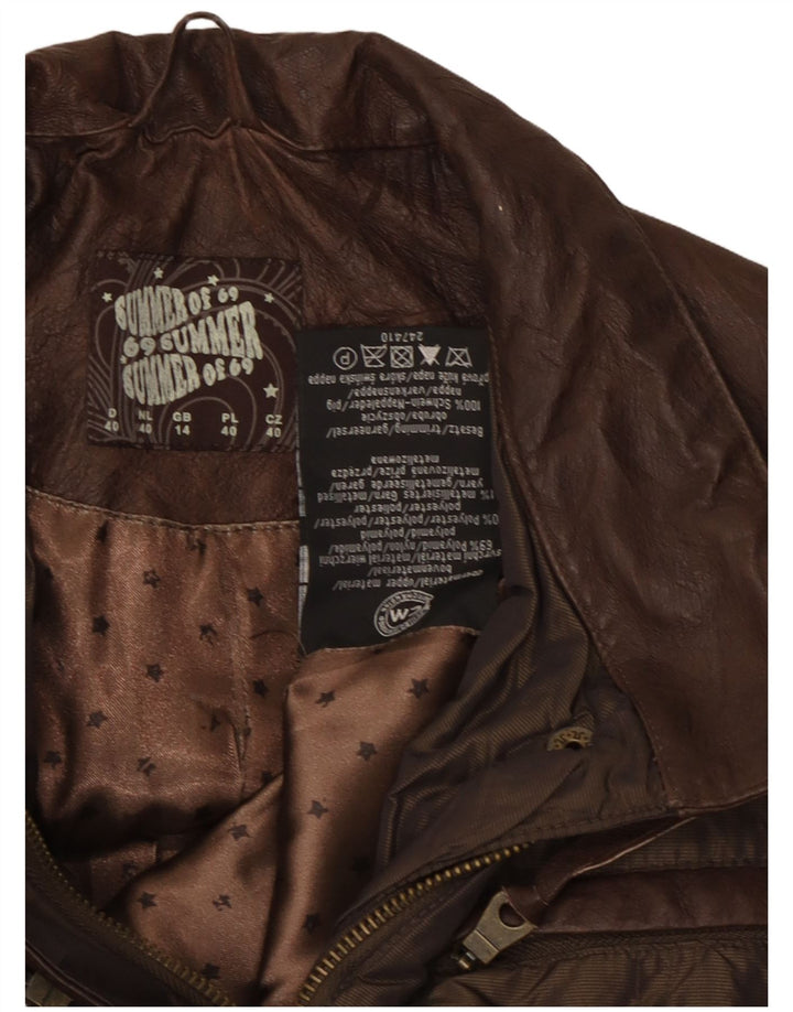 Vintage Damen Utility Jacke UK 14 Mittelbraunes Polyamid