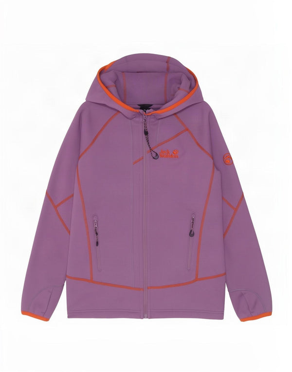 Jack Wolfskin Damen Zip Hoodie Pullover UK 12/14 Mittellila
