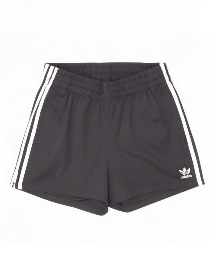 Adidas Damen Sportshorts UK 8 Small Schwarz Polyester