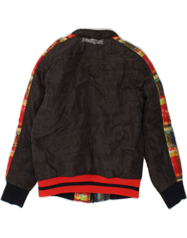 DESIGUAL Boys Graphic Reversible Jacket 5-6 Years Red Check Polyester Vintage Desigual and Second-Hand Desigual from Messina Hembry 