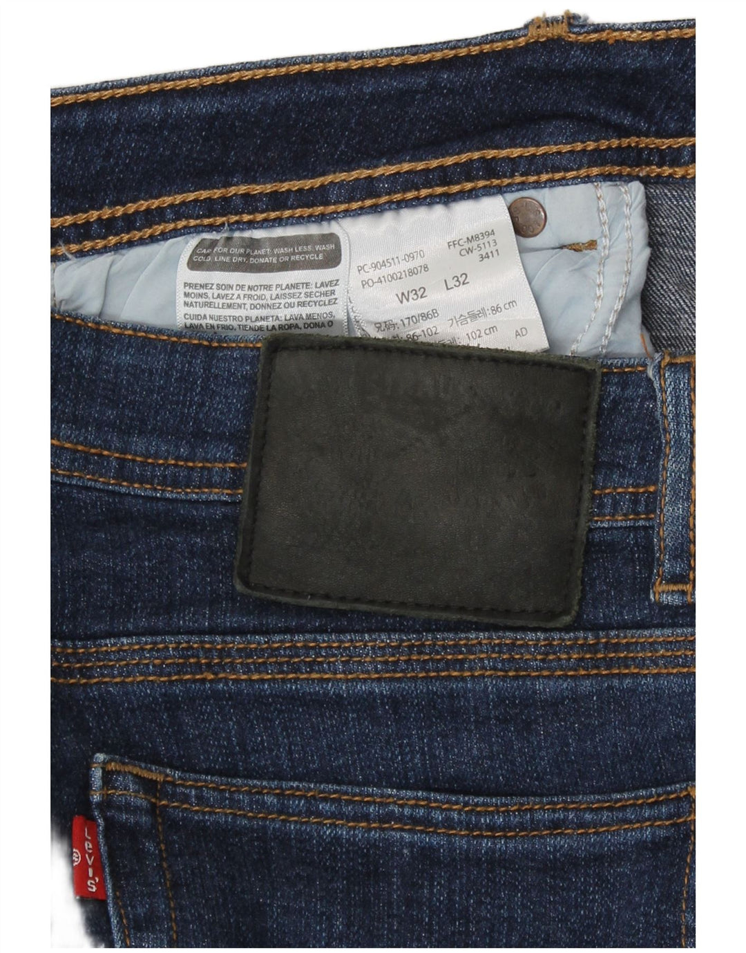 Levi's Herren Slim Jeans W32 L27 Marineblau Baumwolle