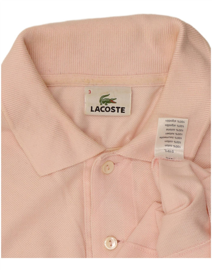 Lacoste Herren-Poloshirt, Größe 3, klein, rosa Baumwolle
