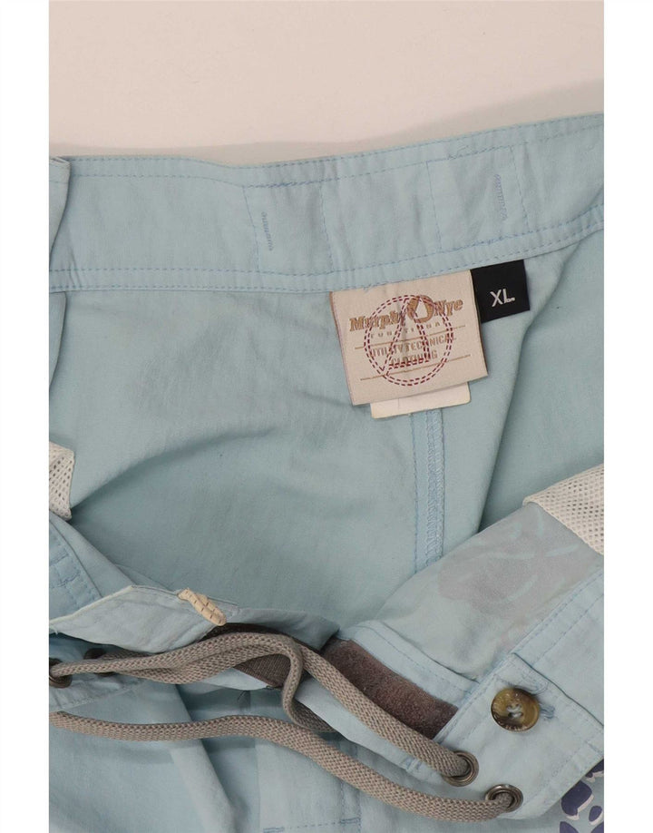 Murphy & Nye Herren-Badeshorts mit Grafik, XL, blaues Blumenmuster, Polyamid