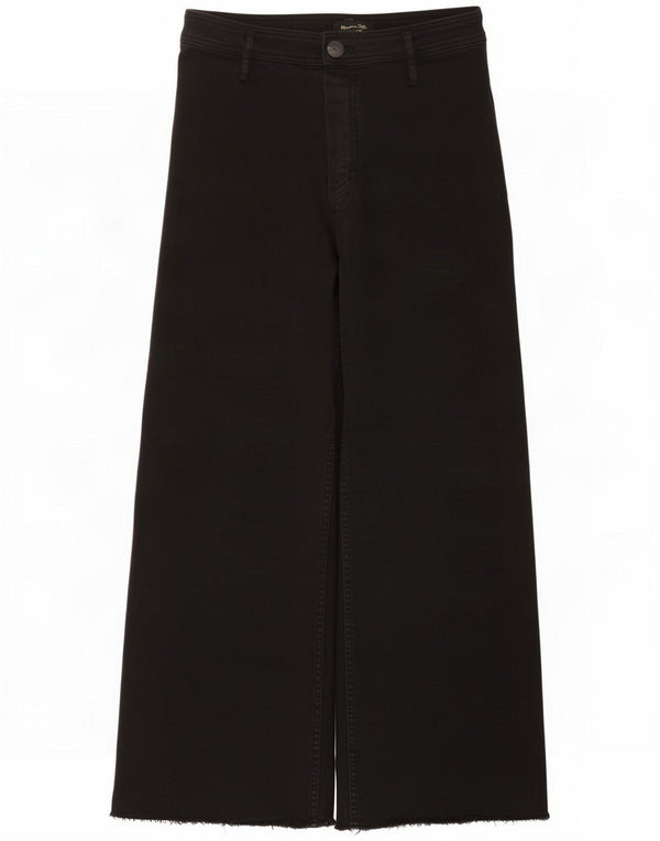 Massimo Dutti Damen High Rise Wide Leg Jeans EU 36 2XS W26 L27 Schwarz