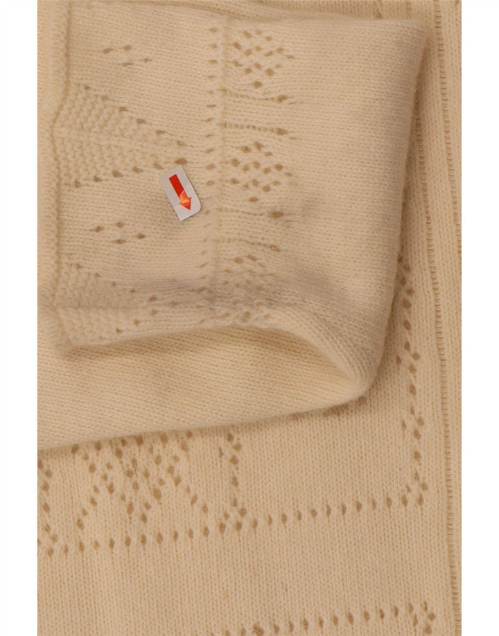 Stefanel Rollkragenpullover für Damen, Gr. 14, Mittel, gebrochenes Weiß, Blumenmuster