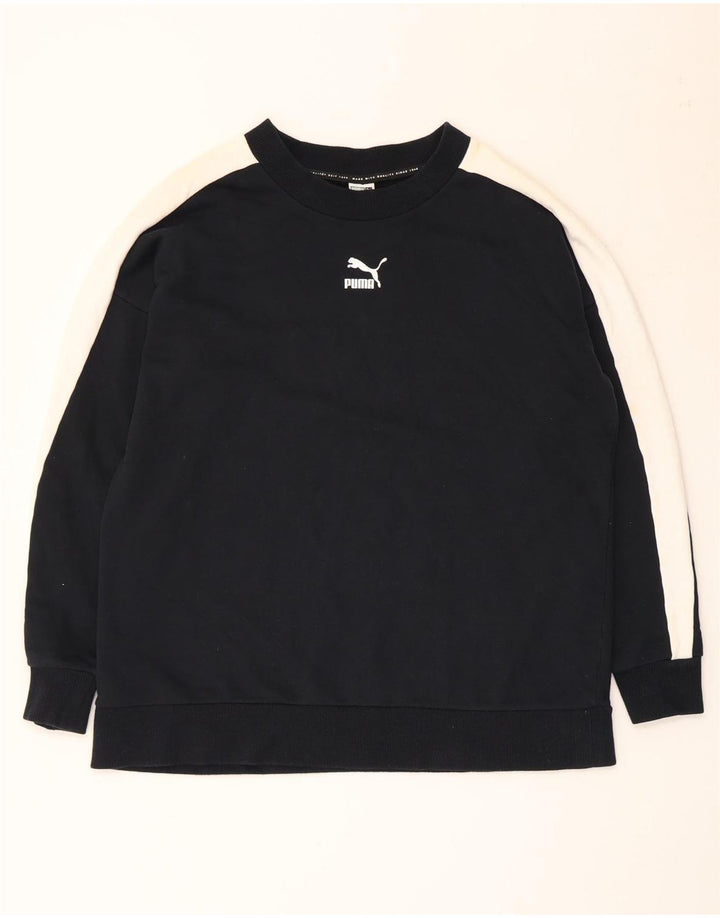 Puma Herren-Sweatshirt-Pullover, mittelschwarz, Colourblock-Baumwolle