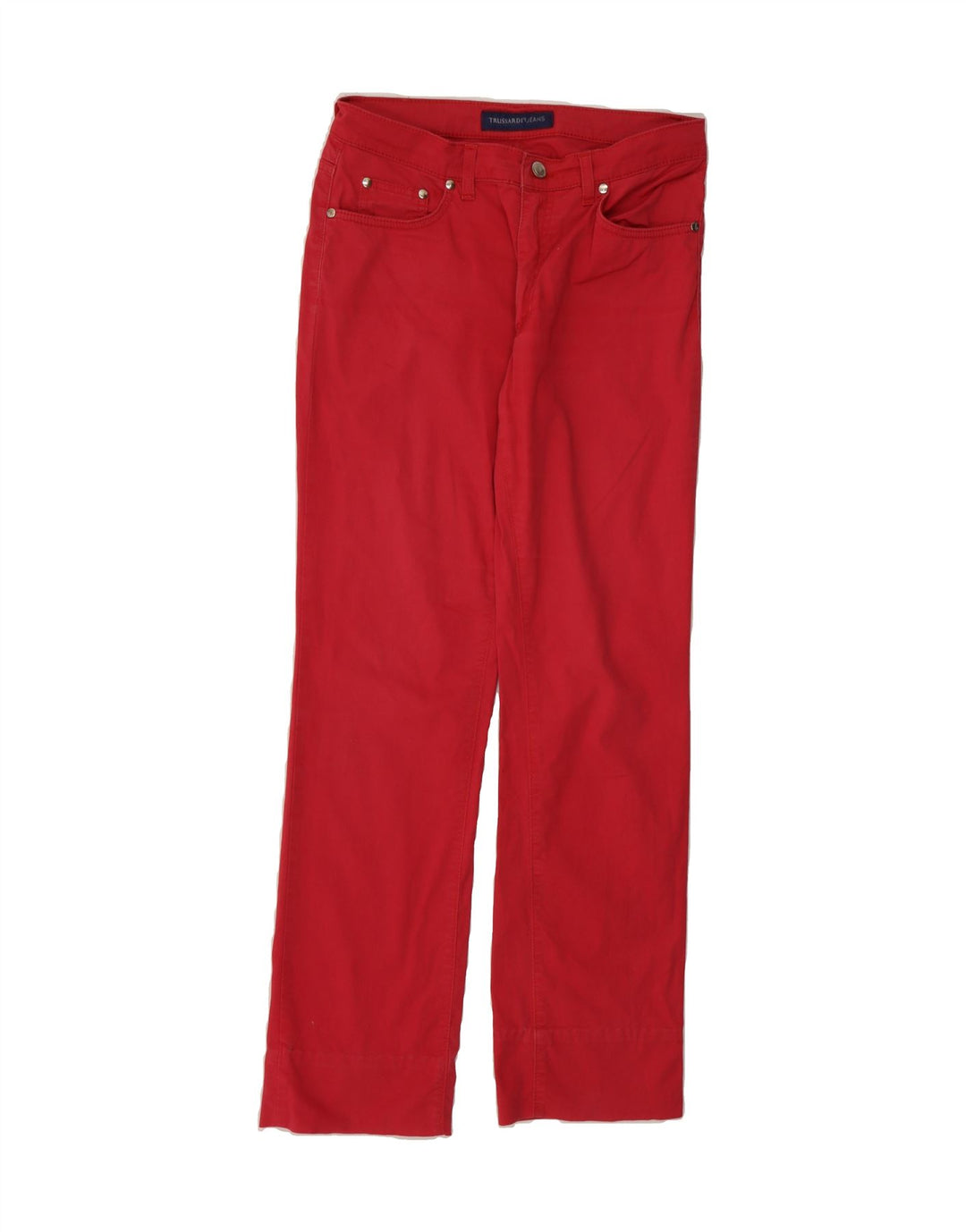 TRUSSARDI Womens Straight Jeans W28 L30 Red Cotton Vintage Trussardi and Second-Hand Trussardi from Messina Hembry 