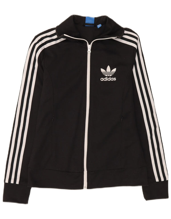 Adidas Damen Trainingsanzug Top Jacke UK 8 Small Schwarz Baumwolle